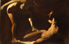 Tibor CSERNUS,  Sans titre (Deux femmes nues), 1985,  huile sur toile, 46 x 55 cm, collection Galerie Claude Bernard