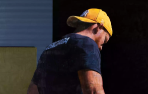 François Bard, Casquette jaune, 2012 - Huile sur toile, 180 x 205 cm,Collection Société Générale